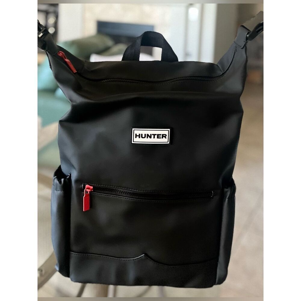 NEW HUNTER Top Pick Backpack OS Black Adjustable Straps Water Resistant Zipper - Picture 10 of 11